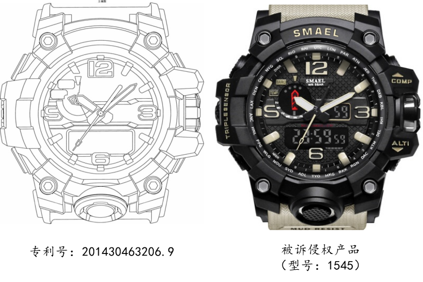 “卡西欧”手表外观设计专利侵权纠纷案