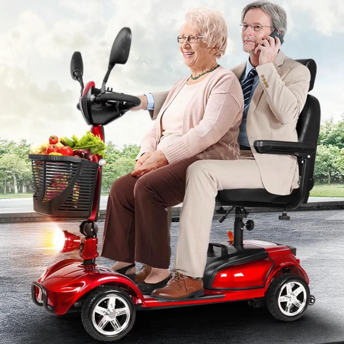 因此下面重点介绍2款四轮老年代步车,最低价1800元,能够折叠,可以