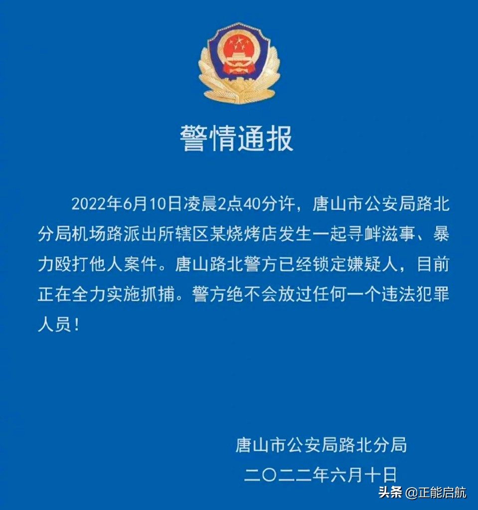 唐山市打人事件九名嫌疑人已全部落网，黑社会性质的团伙水深得很