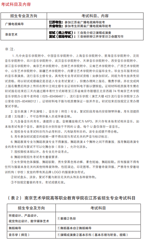 2022年1月6日校考专业开始报名，南京艺术学院发布2022年招生简章