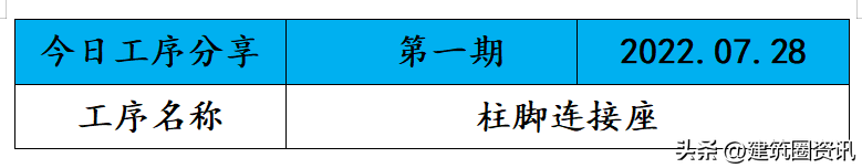 今日工序分享，装配式柱脚连接座