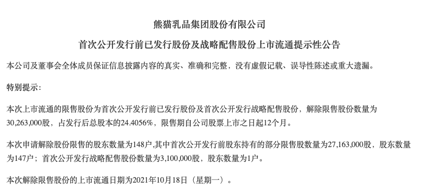 熊猫乳品近年多次出现单季增收不增利 股份刚解禁高管便匆忙套现需关注