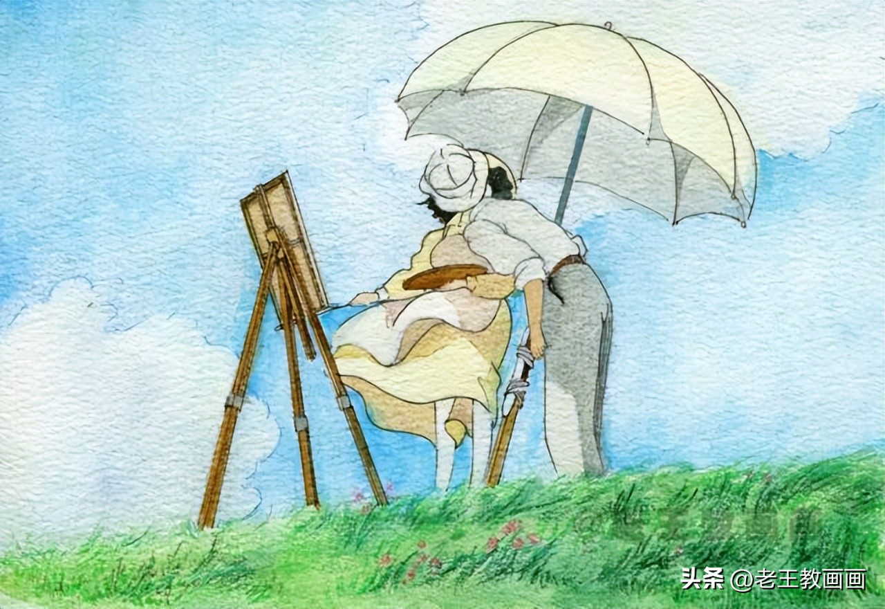 怎么用水彩笔画画出好看的画(宫崎骏的动画太好看了，教你画一幅唯美水彩画)