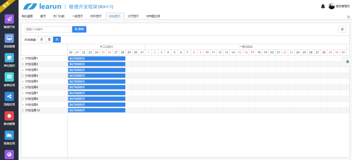 Learun敏捷框架甘特图——摆脱项目管理的泥沼