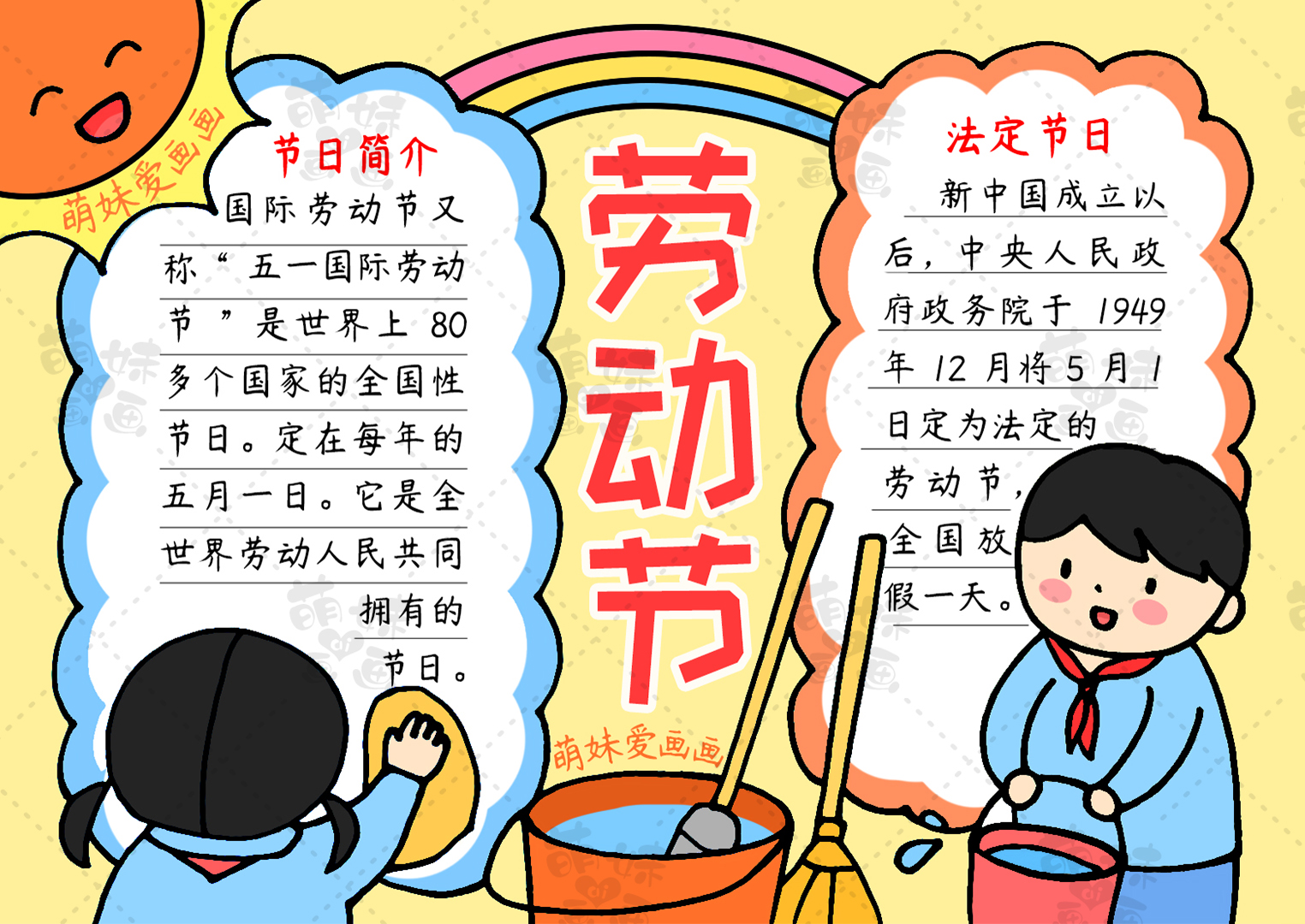 五一英语手抄报内容(含文字内容的2023五一劳动节手抄报及主题画合集