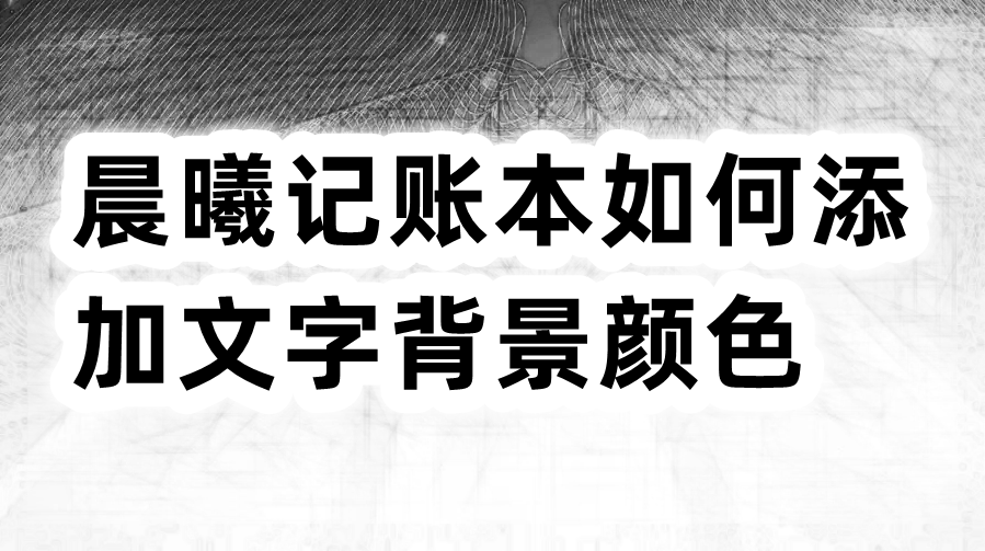 晨曦记账本如何添加文字背景颜色