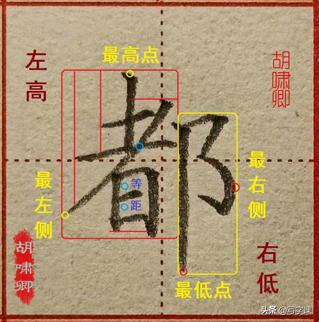 干货！精讲16个常用字，图解结构、技法总结，帮你写出漂亮的字
