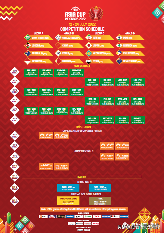 篮球世界杯决赛时间表(中国男篮国家队2022夏季赛程一览)