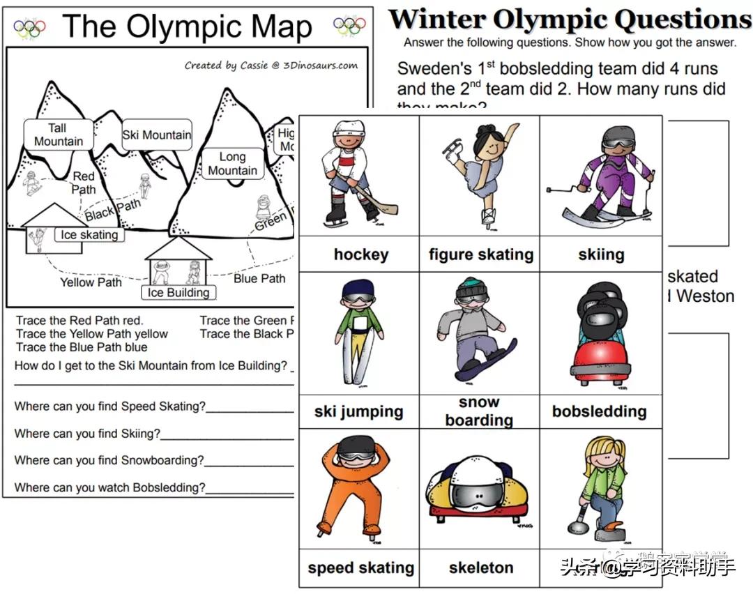 北京奧林匹克運動會英文手抄報（免費領：冬奧會手抄報-All About Winter Olympics(含資源））