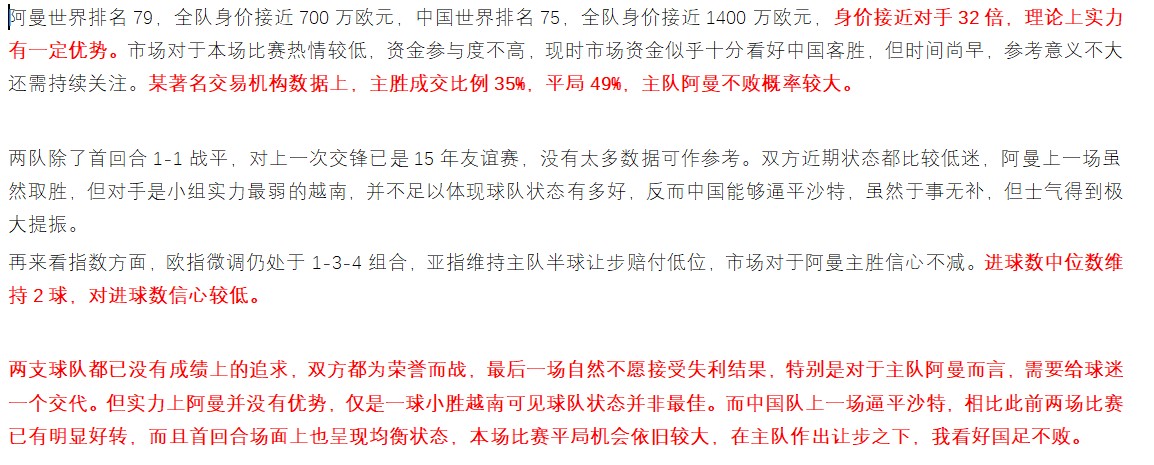 看球比分(推荐！比分胜负预测！阿曼VS中国 水果牙VS大黑马 直逼千倍)