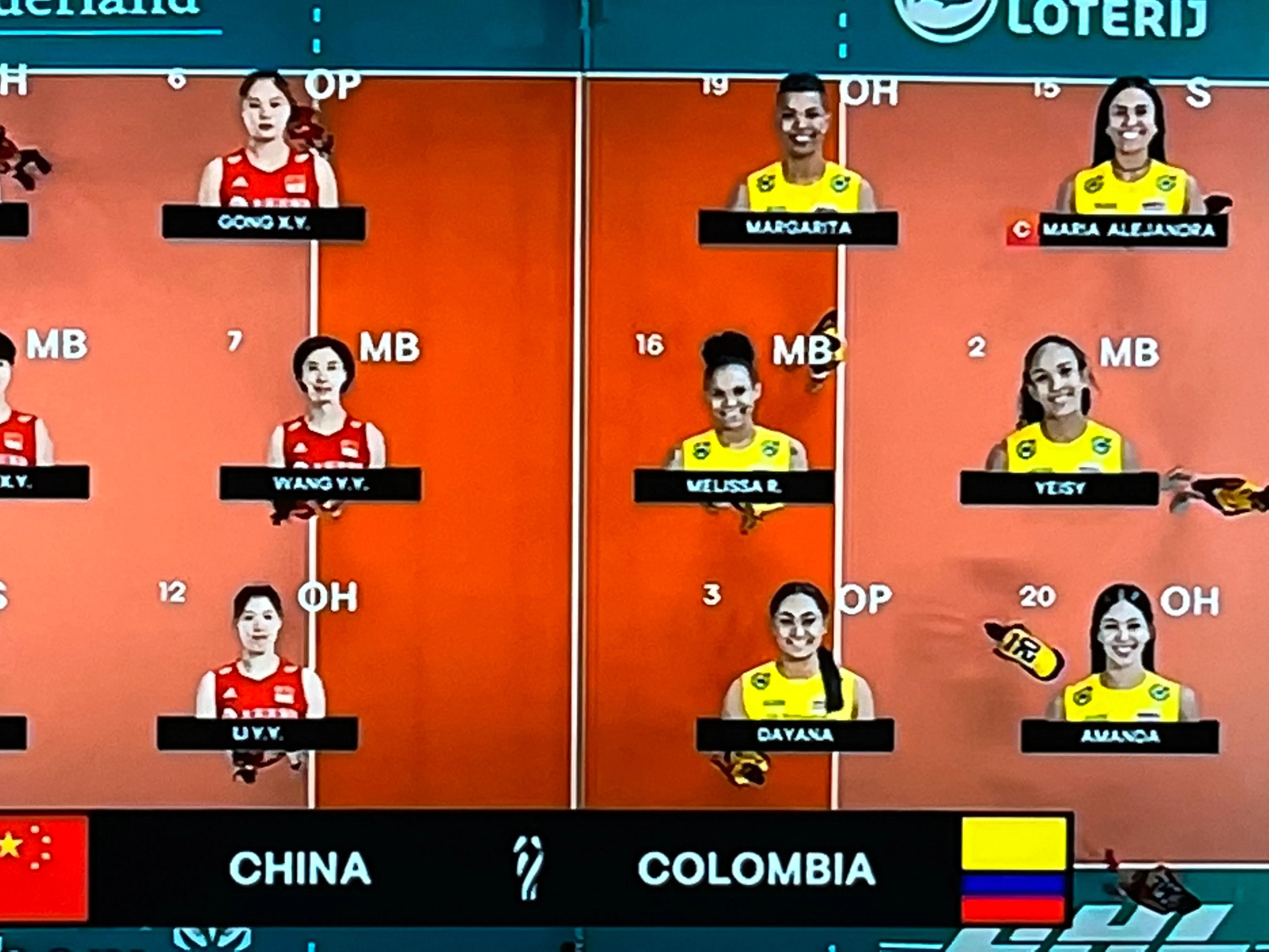 世锦赛中国胜哥伦比亚3:0（附技术统计）