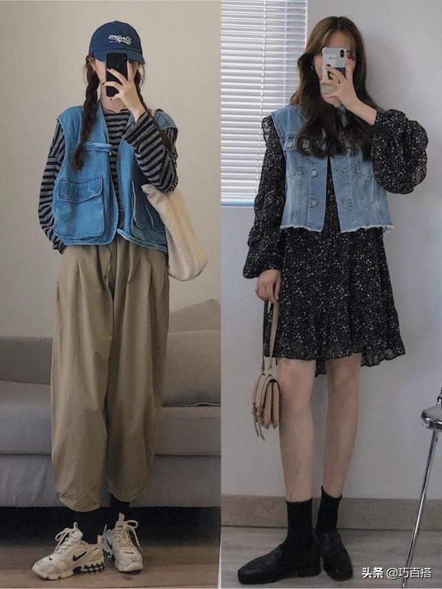 牛仔马甲怎么搭配衣服(春季绝美的马甲穿搭)-最美岛