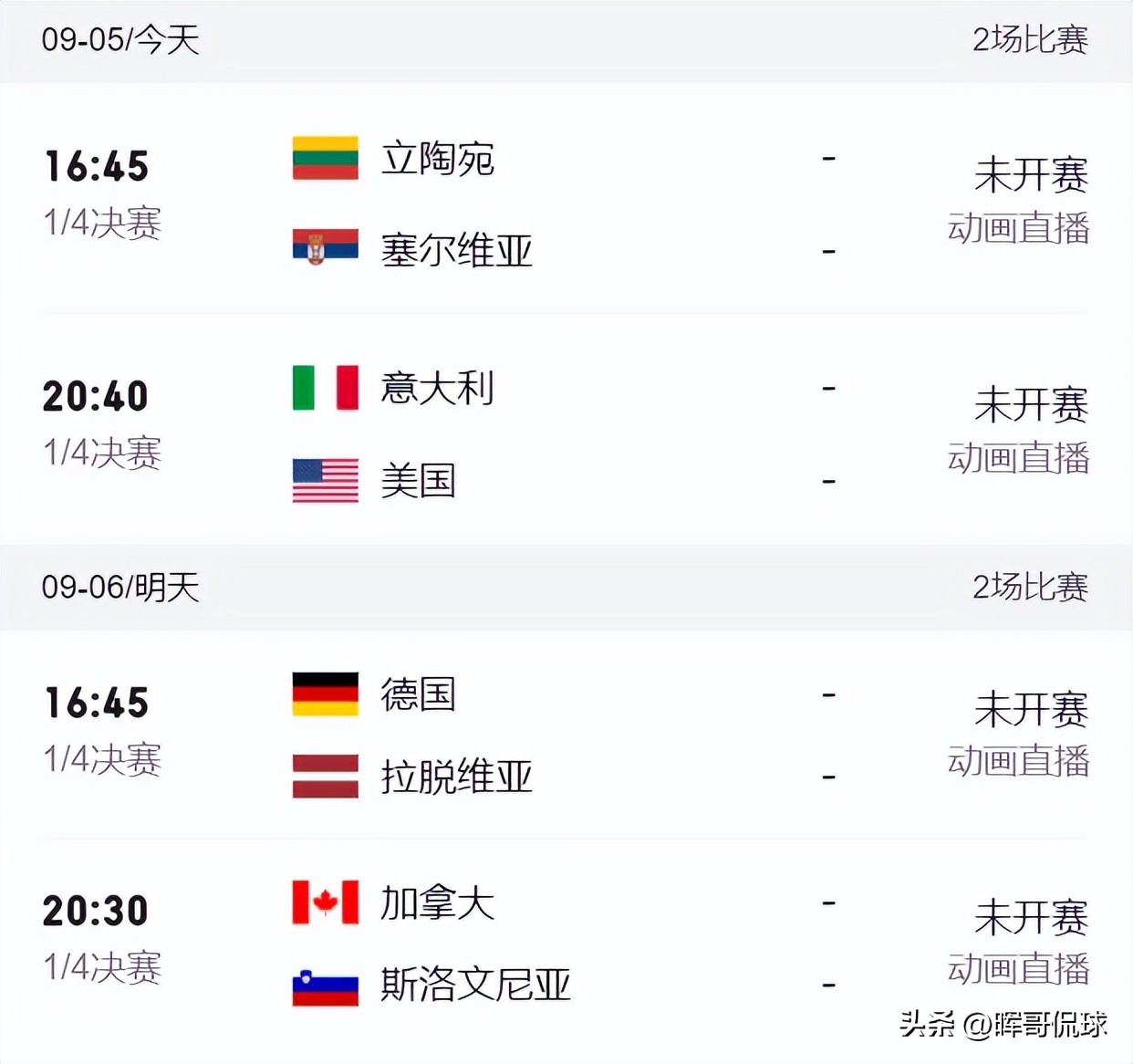 男篮世界杯8强赛程！附1/4决赛时间表及对阵列表图最新一览