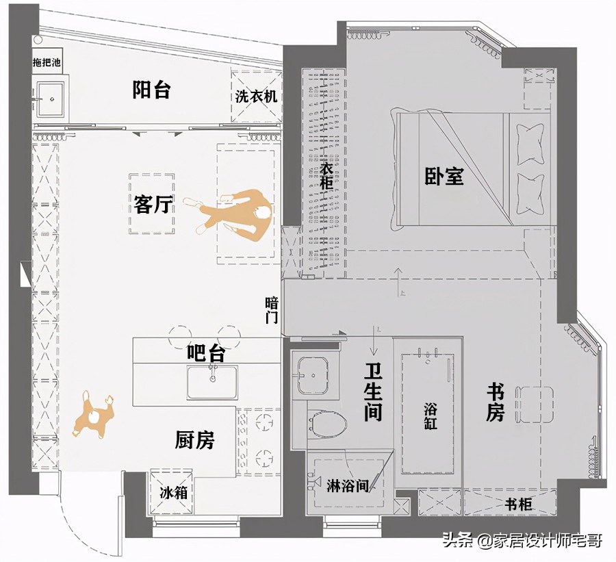 北京30岁小哥的家火了，独居49㎡小家，精致大气又高级，让人羡慕