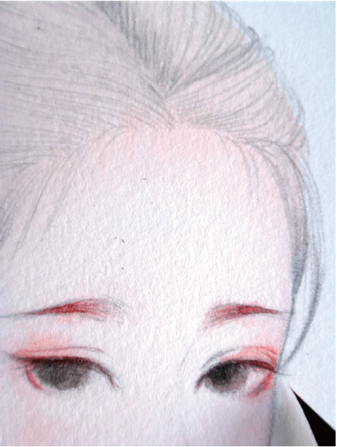 水彩中的古风人物眼睛画法,一涂一描,征服了无数人