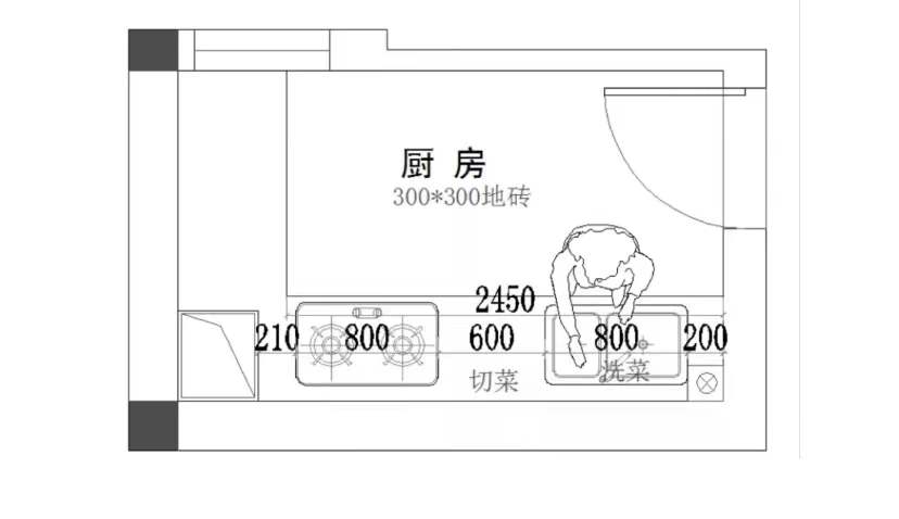 燃氣灶邊緣和牆面的淨距離不少於10cm,距離左右兩側牆面不少於45cm