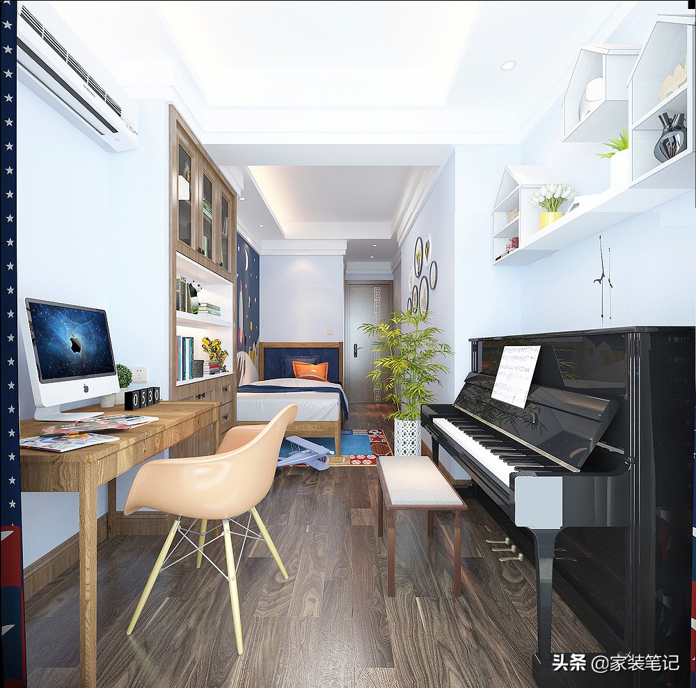 她家的中式风装修，在小区里面堪称经典，色彩、硬装搭配很有品味