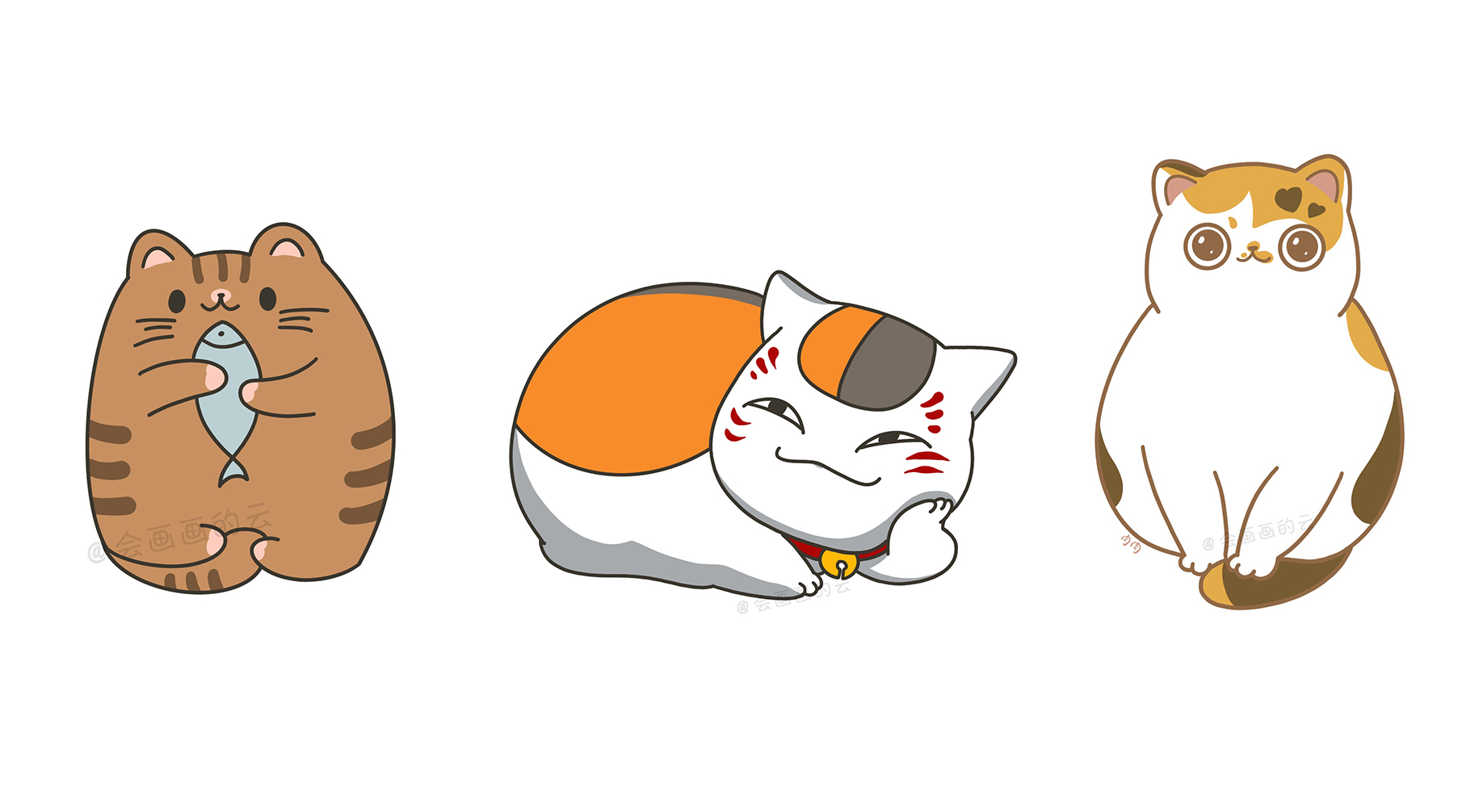 简笔画教程：详细图文讲解三款猫咪的画法，你学会了吗？