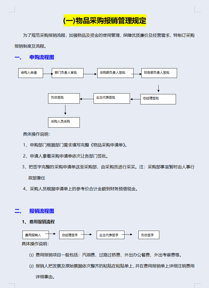 企业哪怕再小，也要有制度，一套近乎完美的财务各类报销管理制度