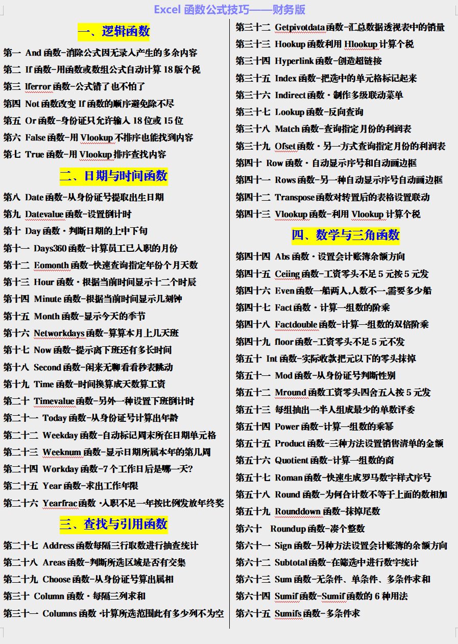 财务总监直言：聪明的会计都在用这套Excel函数公式汇总！可打印