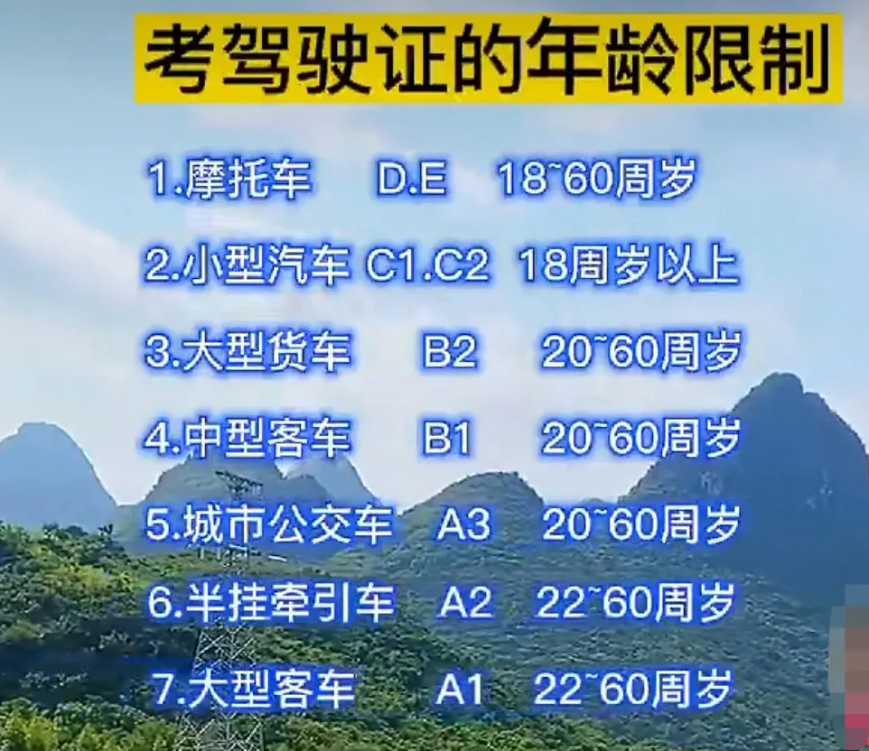 60岁以上的老年人，可以考取这三类驾驶证，一次性讲明白