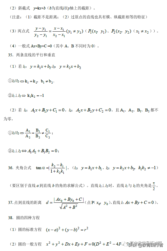 2022全国名校高考数学常考的100个基础知识点
