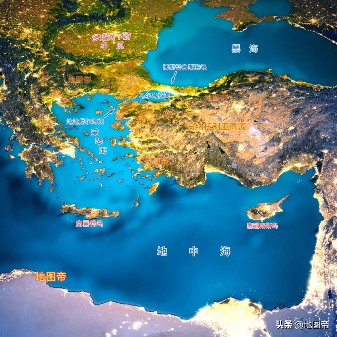 千米,和我国华东地区六省一市相当,其中97%位于亚洲的小亚细亚半岛,3%