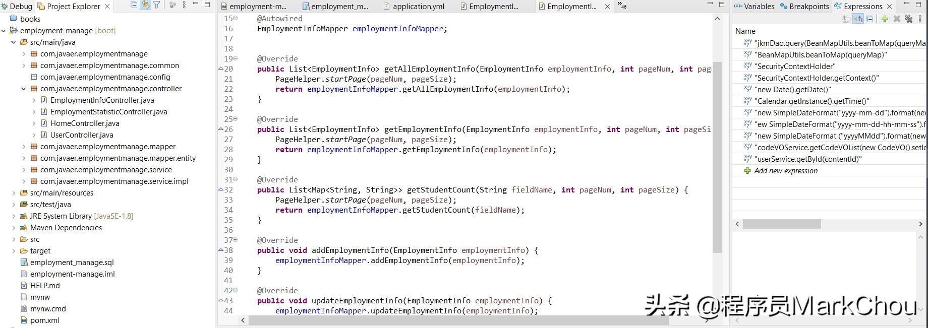 springboot+mybatis+layui实现的简单就业信息管理系统