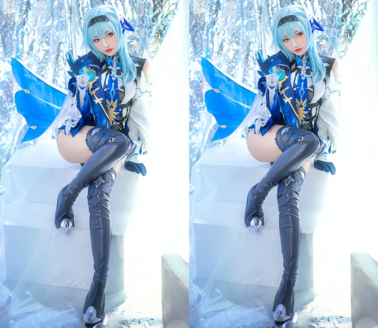 大长腿小姐姐COS《原神》优菈一角！网友：美奂美仑！