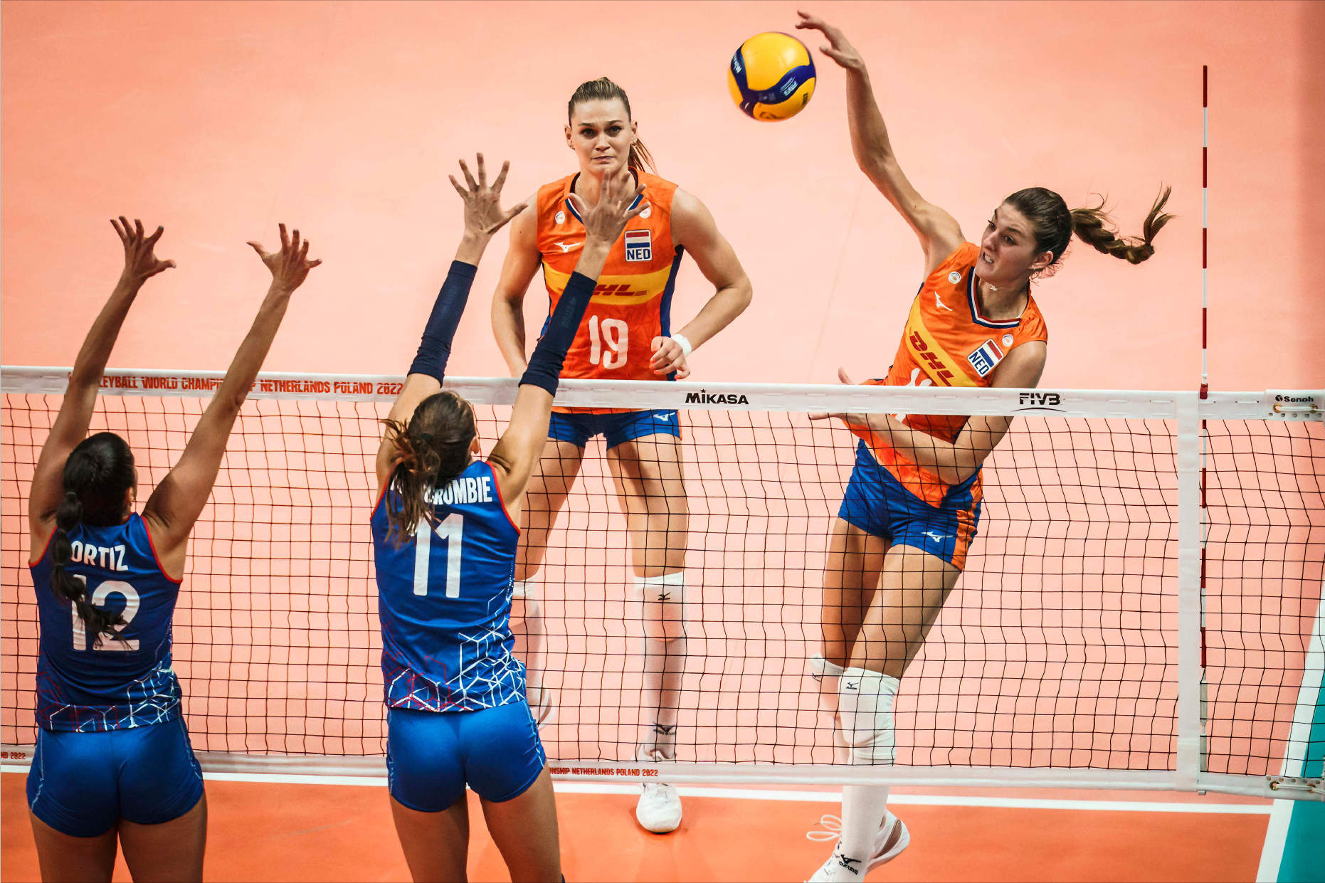 美国女排对荷兰女排(中美波荷女排领跑世锦赛!