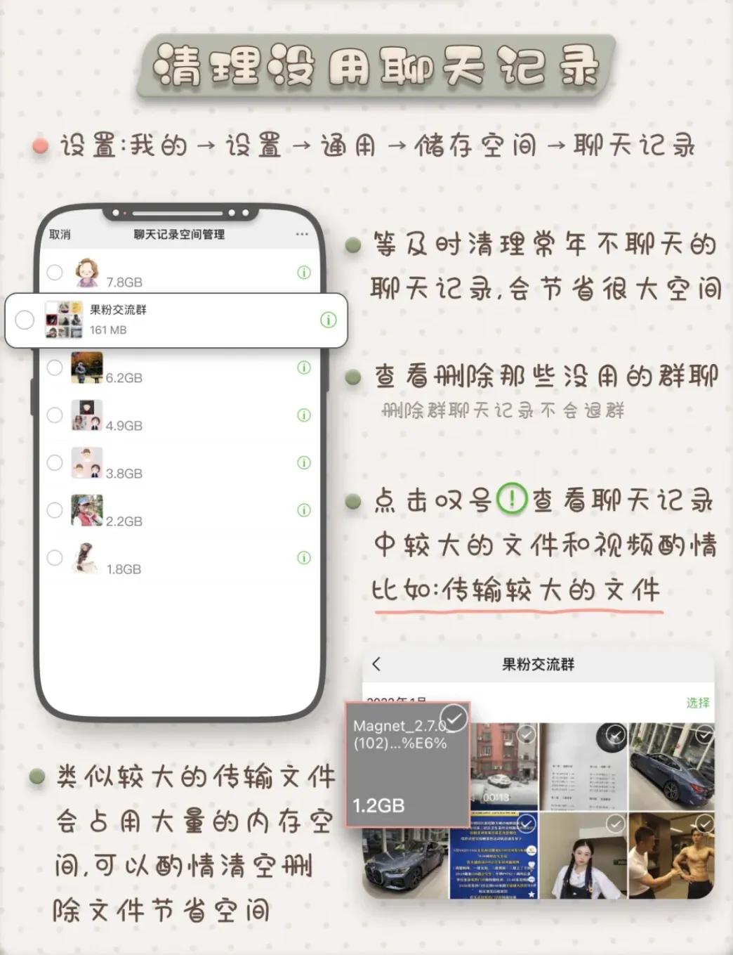 你的iPhone是不是经常内存不足，四招让你微信大瘦身