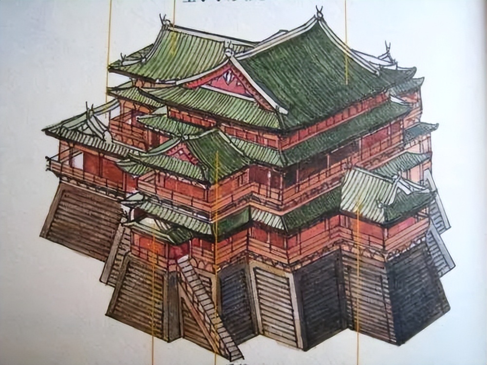 图十六 重檐盝顶图十五 重檐歇山顶图十四 四个歇山顶屋脊相交,重檐图