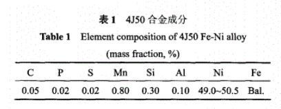 4J50铁镍定膨胀合金化学成分 性能 密度