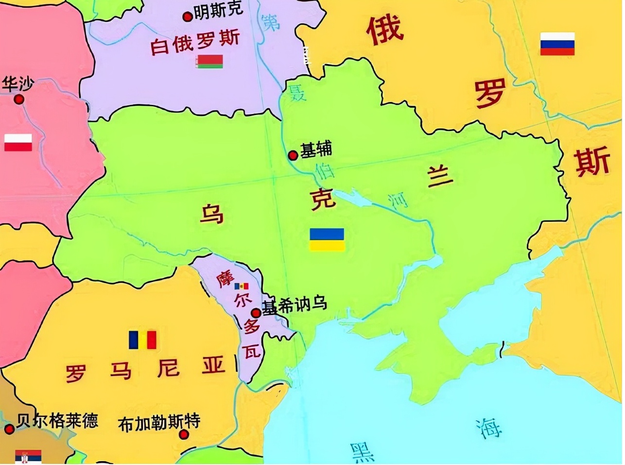 俄罗斯乌克兰位置图图片