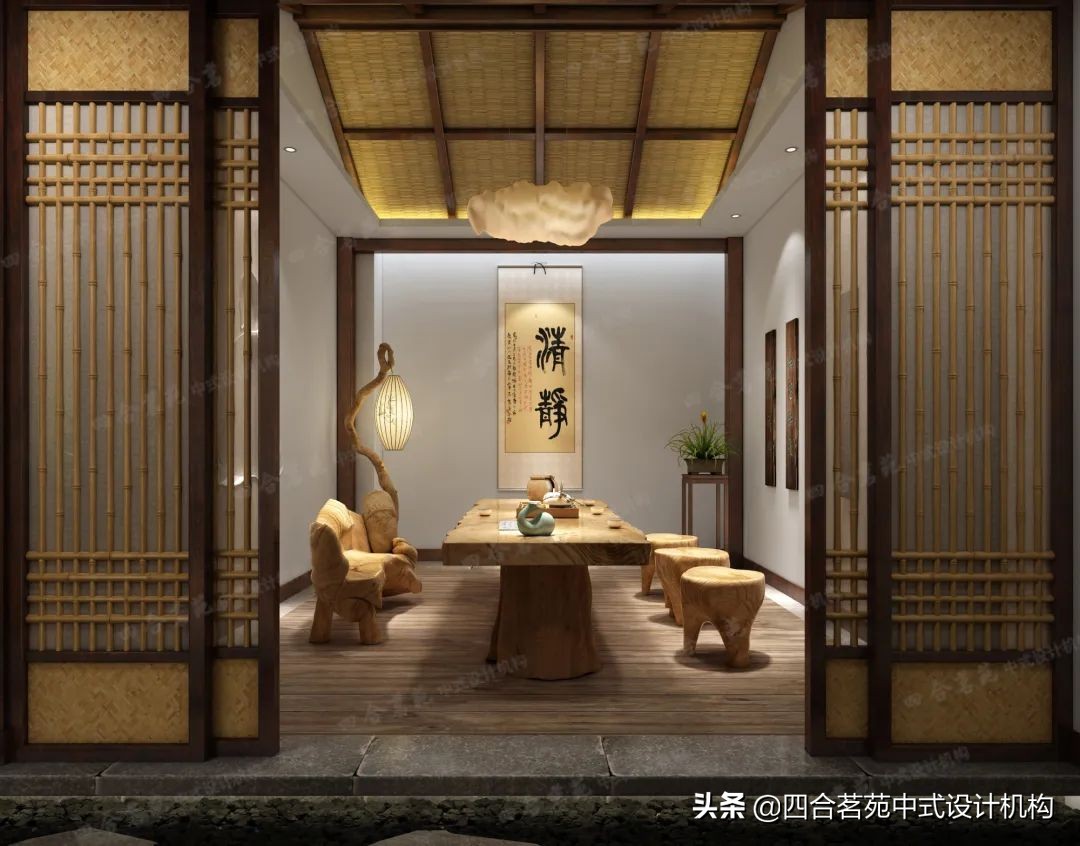 中式书房装修效果图 营造一种浓郁的文化氛围