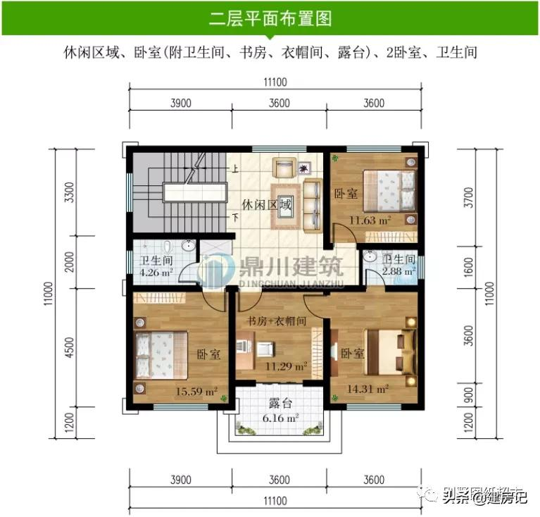 开间11米，广东17款三层农村别墅，尺寸布局有讲究，符合乡村风水