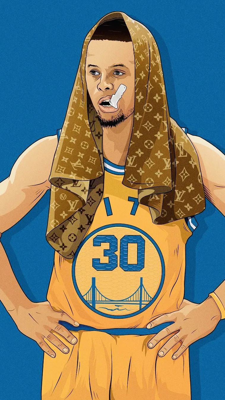 库里壁纸背影漫画(「球星壁纸第63期」:库里漫画壁纸,请拿走你偶像的