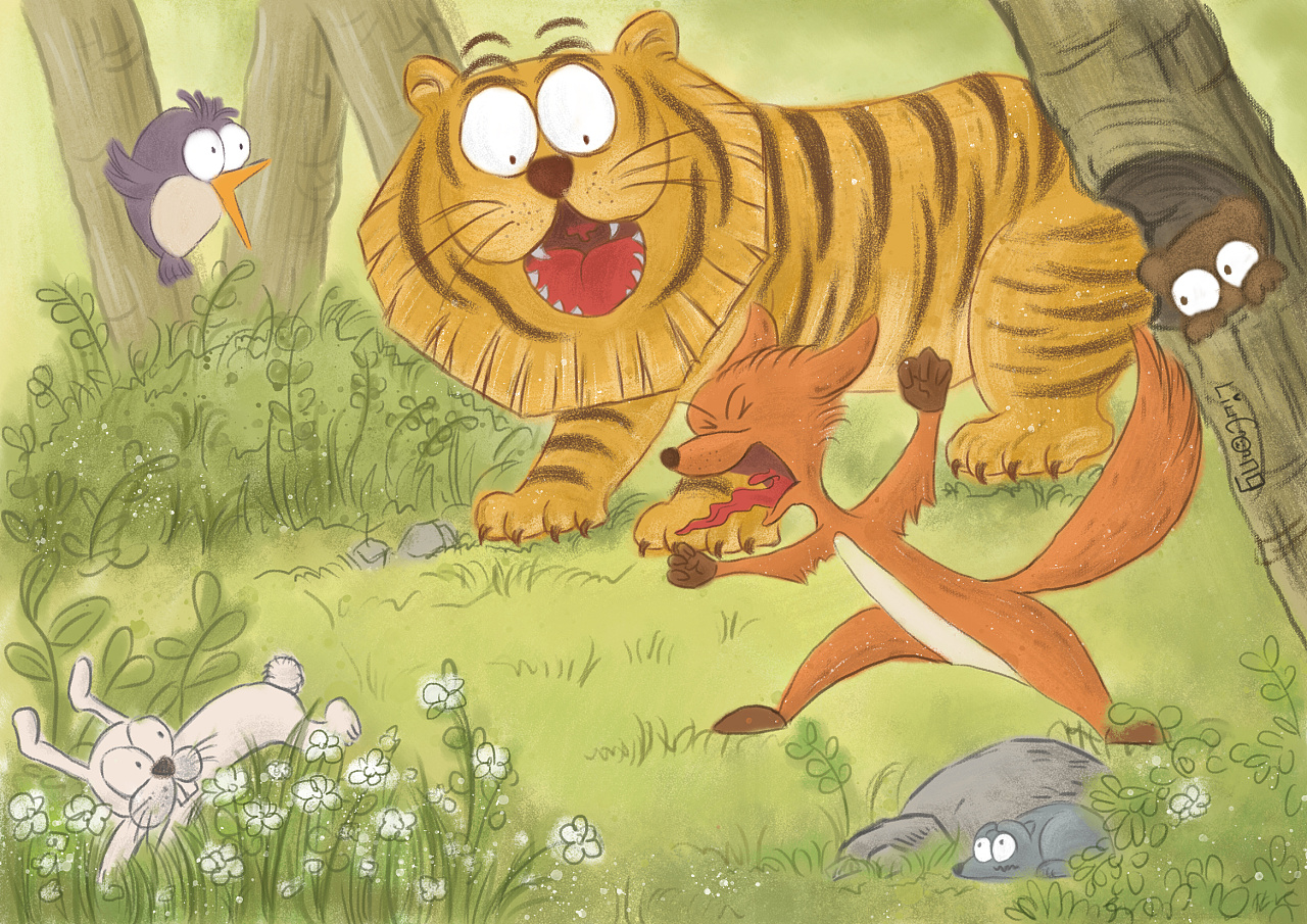 狐假虎威的故事原版,狐假虎威的故事图片