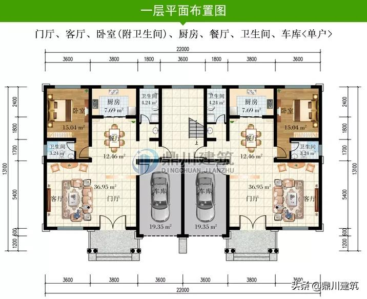 4套带车库的双拼别墅,相互独立又省宅基地,居住生活互不干扰