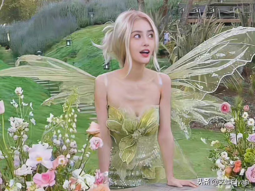 Angelababy离婚后首个生日大变样,穿裙戴假发,草地上许愿似精灵