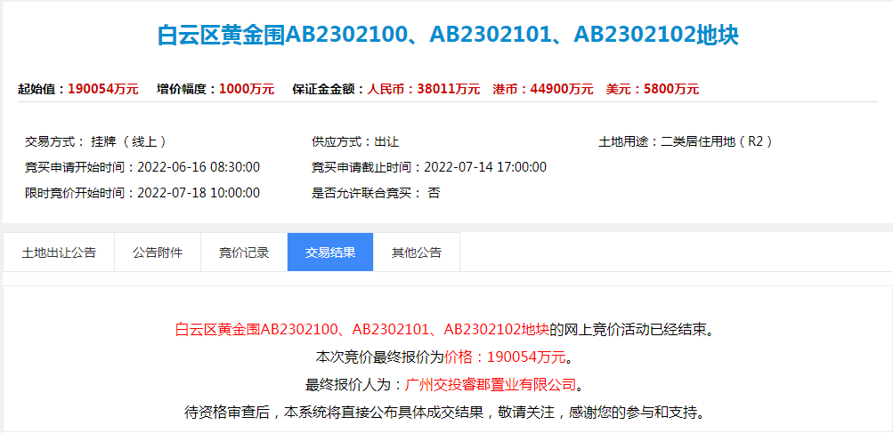 超209亿！广州第二批集中供地完成，再现摇号地块