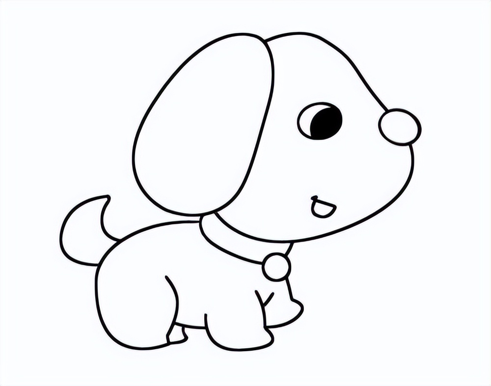小学三年级简笔画小狗图片