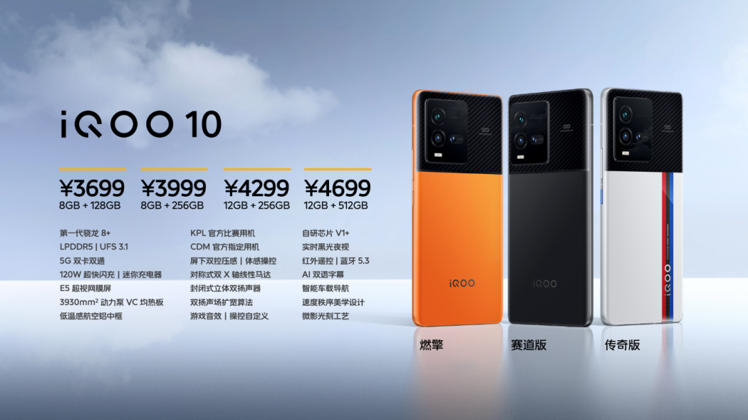 顶级骁龙8+旗舰 iQOO 10系列强悍亮相：售价仅3699元起