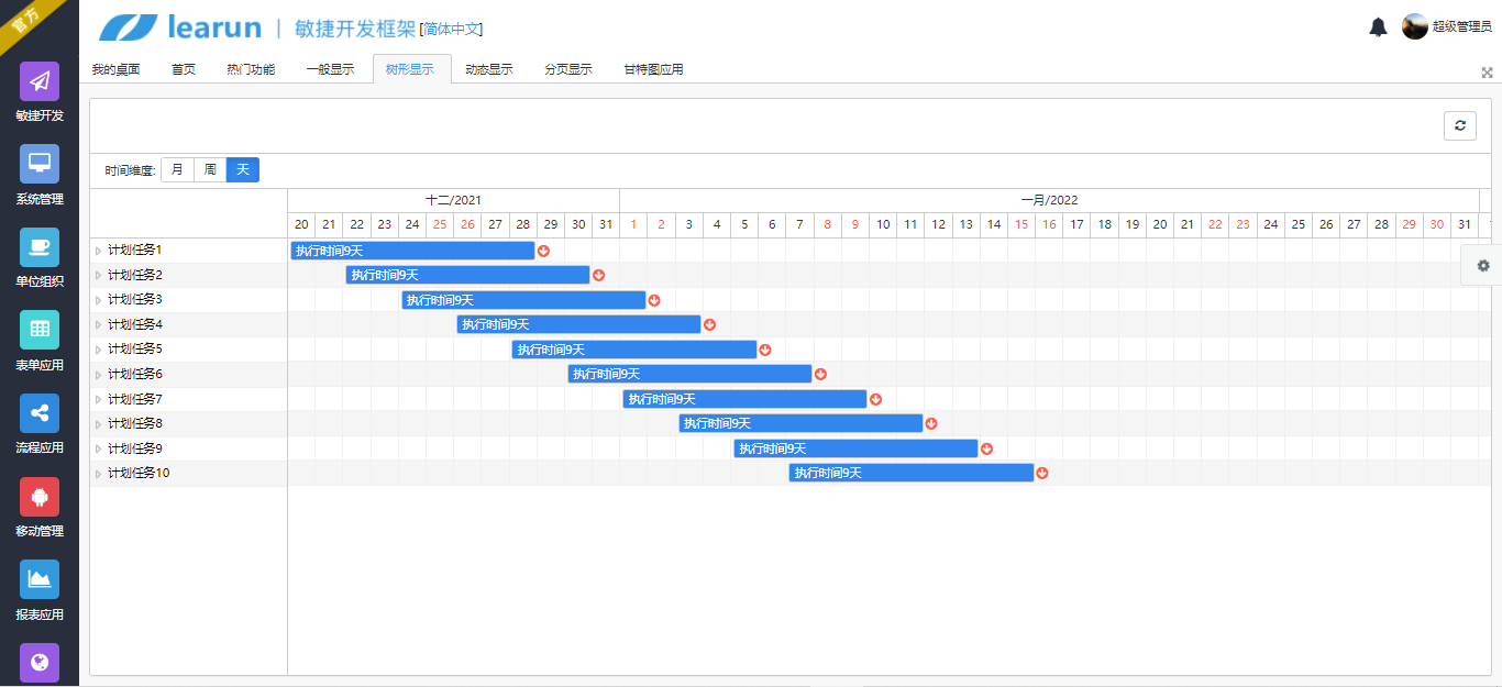 Learun敏捷框架甘特图——摆脱项目管理的泥沼