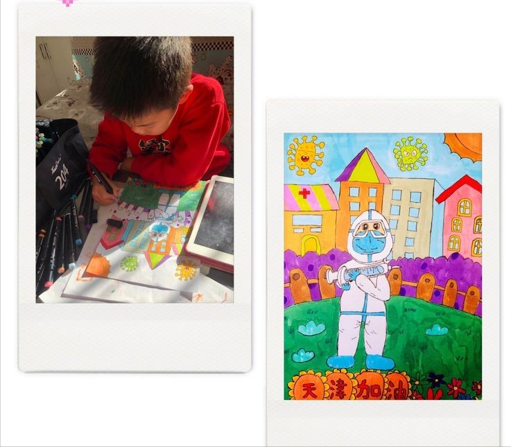 大港滨湖学校：少年云争章，争做抗疫小卫士