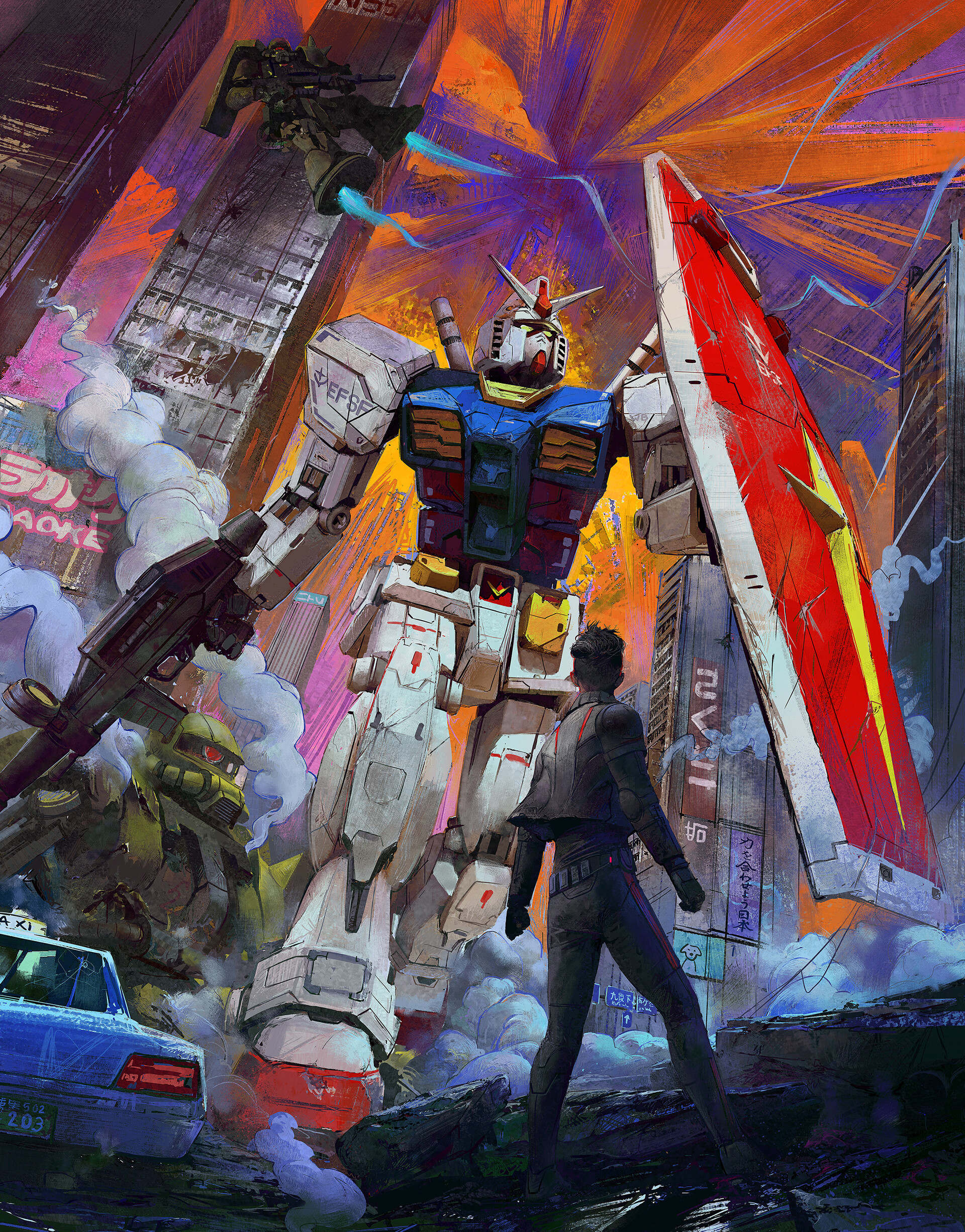 高达插画设计谁还没个机甲梦