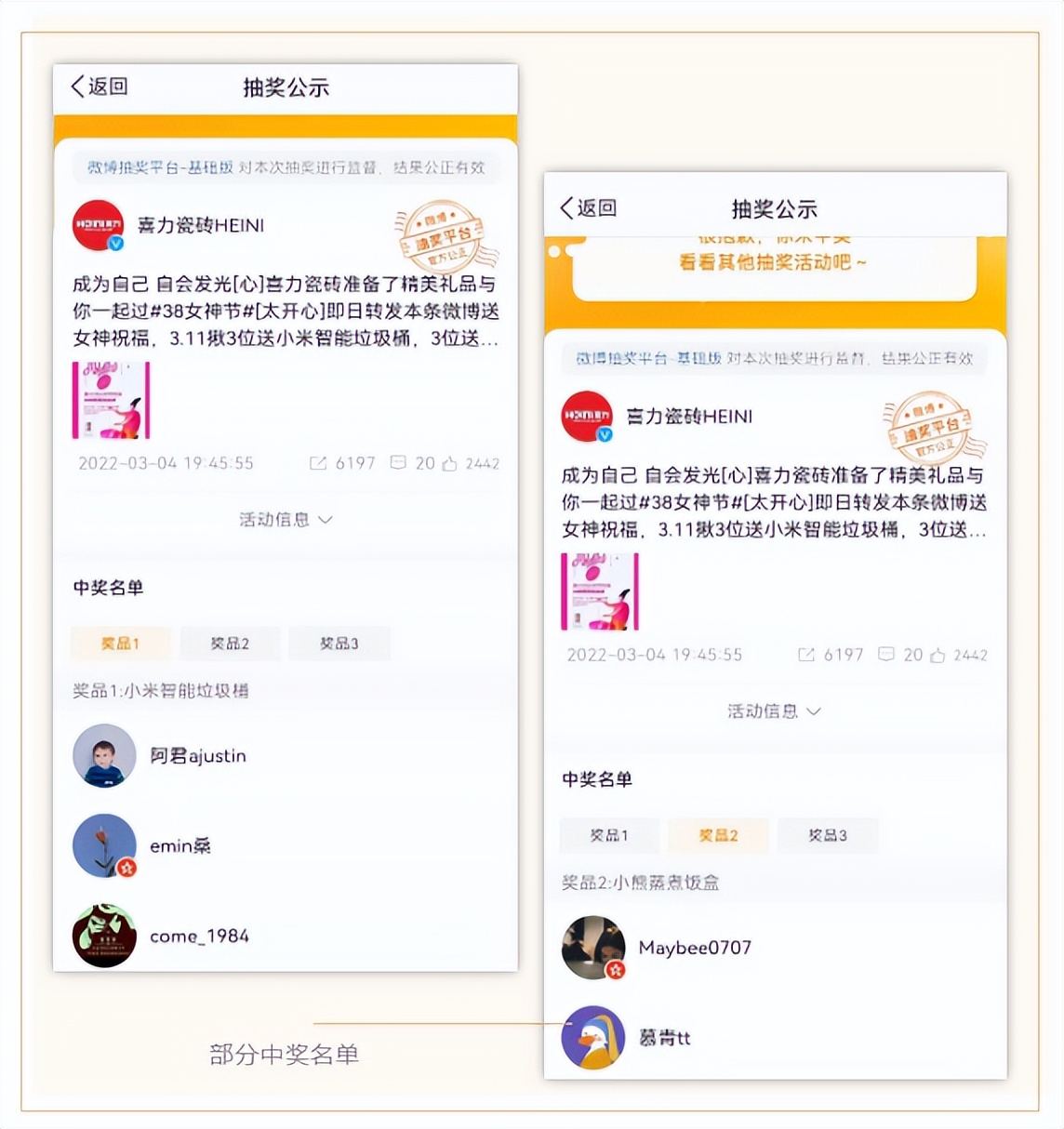 潮玩開獎！微博互動中獎名單來啦