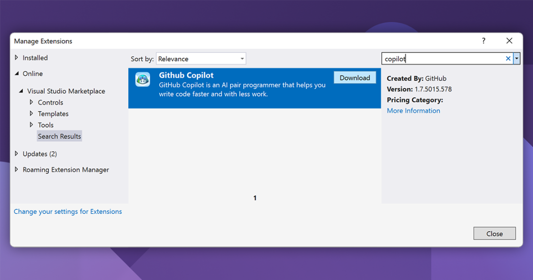 GitHub原生AI代码生成工具Copilot，官方支持VisualStudio2022