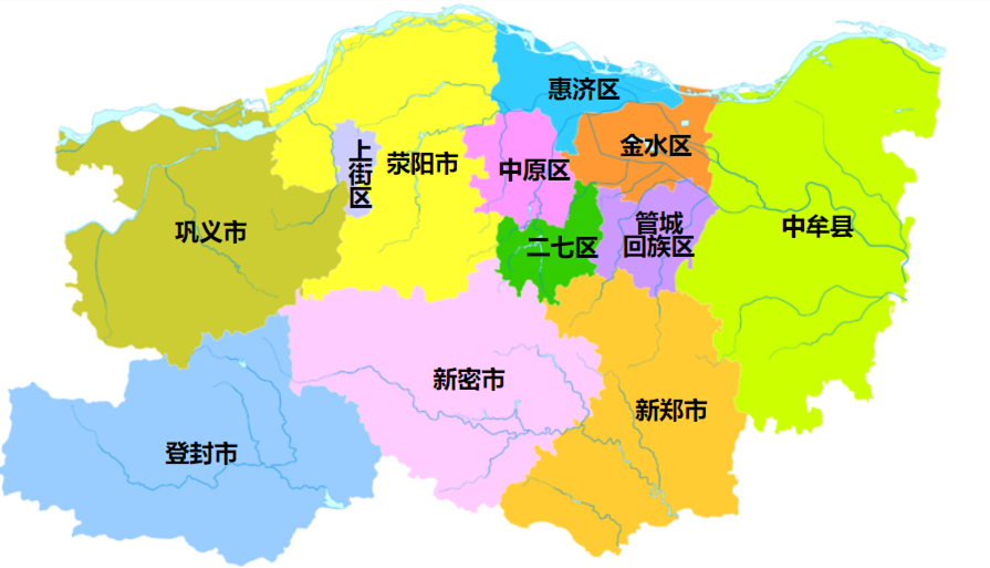 郑州市地图分区图片
