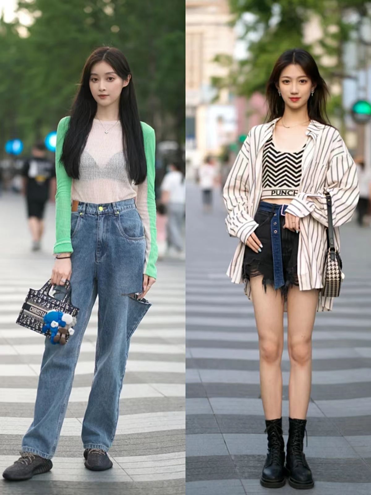 看完“街拍美女”穿搭后，终于发现，夏天还是“露腰”更时髦